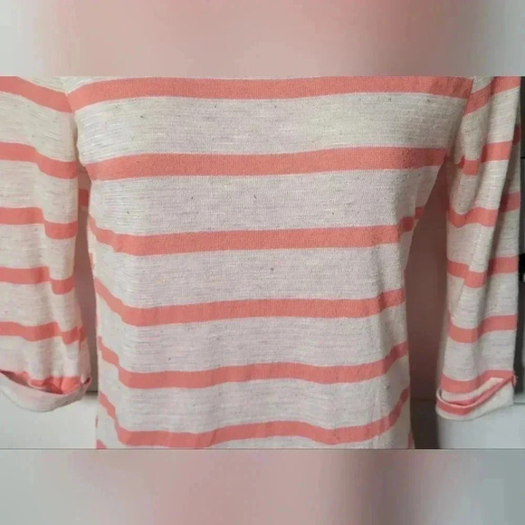 Ginger G striped scoop neck top, 3/4 sleeve, womens medium, lightweight stretchy - Picture 12 of 16